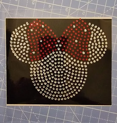 Minnie Mouse Crystal Rhinestone Iron On/ Heat Press Hot Fix Transfer Motif Ss10 • £5.90