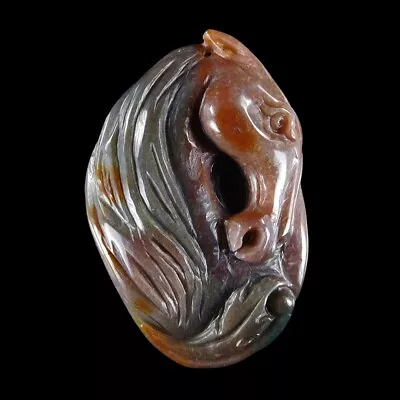 Hand Carved Horse Pendant Bead GC900199 • $10.50