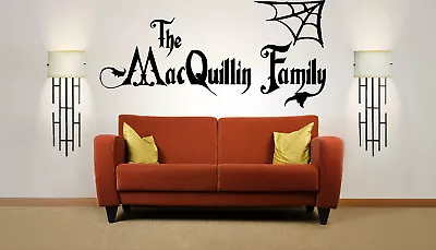 Personalised Halloween Family Name Wall Art Sticker Mural Decal. Addams Family • £12.54