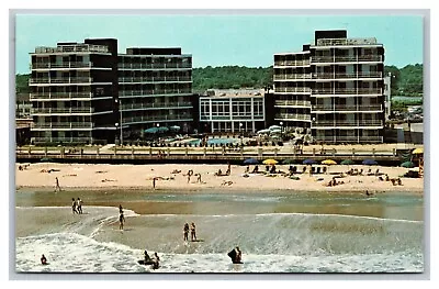 Virginia Beach VA Hilton Inn Hotel Beach Scene Vintage Chrome Postcard  • $5.94