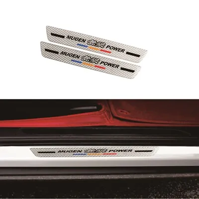 2Pcs JDM Mugen S Carbon Fiber Car Door Scuff Sill Cover Panel Step Protector  • $14.88