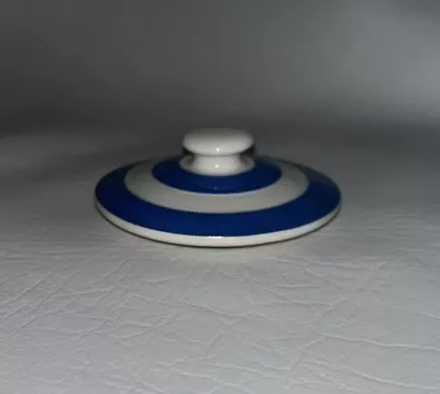 Vtg TG Green Cornish Kitchen Ware Canister REPLACEMENT LID 3” Blue White Stripe • $19.99
