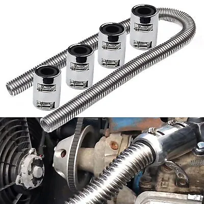 48  Stainless Steel Radiator Flexible Coolant Water Hose Kit With Caps Universal • $37.80