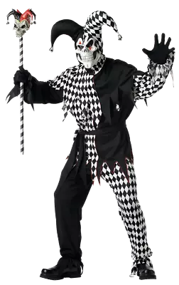 Men's Sinful Jester Halloween Clowns & Circus Film Fancy Dress Costume • £47.99