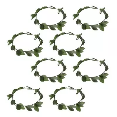 8pcs Roman Greek Goddess Green Leaf Laurel Wreath Headpiece Fancy Dress Prop • £11.77