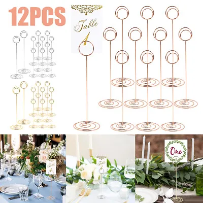 12Pcs Table Number Holder 8.66inch Tall Metal Place Card Holder Amiqk. • £11.58