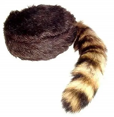 Davy Crockett / Daniel Boon Coon Skin Hat With Real Coon Tail Multi Sizes • $14.99