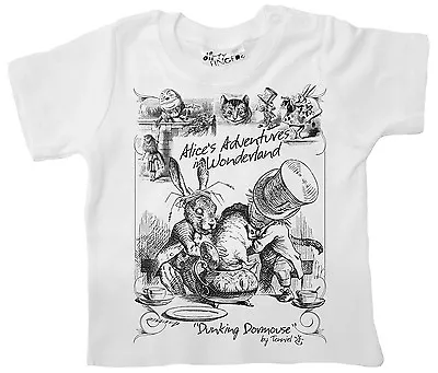 Dirty Fingers Baby T-shirt  Alice In Wonderland Dormouse  Mad Hatter Rabbit • £10.95