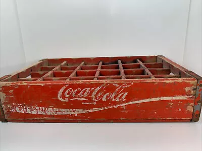 Vintage Enjoy Classic COCA-COLA Crate 24 Bottle Wood Metal Crate Trinket Holder • $19.95