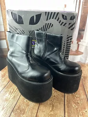 Funtasma Monster 2 Black Platform Boots Size 8 9 Shoes KISS Halloween Moon Boots • $70