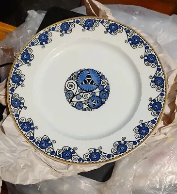 Haviland France Decorated Limoges 10  Vintage Plate Blue White And Black  • $35