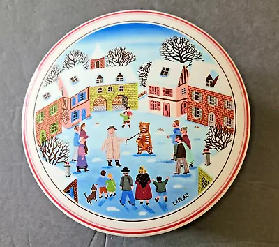 Villeroy & Boch Winter Trinket Box Porcelain  Luxembourg Signed Leplau  #1748 • $12.95