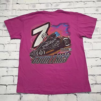 Tyler Courtney Shirt Men's Large Pink Clauson Marshall Newman Racing Car • $15.03
