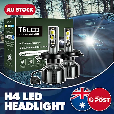 H4 LED Headlight Globes Car Light Bulbs Headlamp High Low Beam Conversion Kit • $38.69