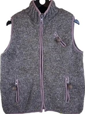 Pachamama 100% Wool Gilet UK S Hand Made In Nepal Sleeveless Lined Quality Vest • £29.99