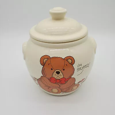 'I'm Stuffed' Bear Cookie Jar With Lid By Treasure Craft • $24.99