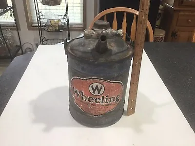 Vintage Wheeling Corrugating Co. No. 101 Fuel Can Gas Oil Petroliana. Metal • $17