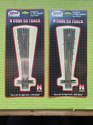 Lot Atlas N Scale Code 55 #7 Left & Right Turnout #2052 & 2053 Track • $25