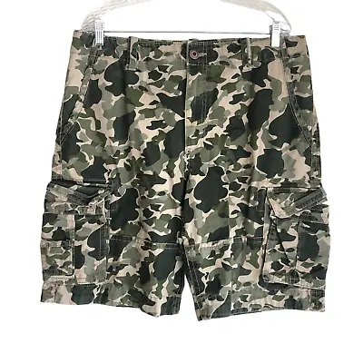 Aeropostale Men's Cargo Shorts Size 36 Camo 100% Cotton Outdoor Utility Casual • $14.59