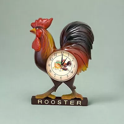 Vintage Wall Clock Rooster  Plastic 16 X 11” Man Cave. VGC • $24.85