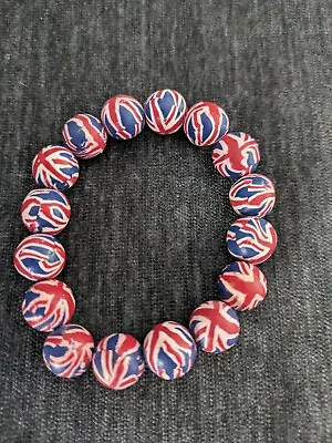 Union Jack Bead Bracelet • £0.99