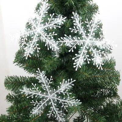 $6.53 • Buy 30Pcs Hanging Snowflake Christmas Decor Indoor Outdoor Xmas Tree Party Ornaments