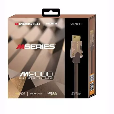 Monster Monacor Monster MSERIES M2000HDMI 5M25GBPS 16 Feet • $41.52