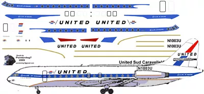 United Sud Caravelle VI-R Pointerdog7 Decals For Airfix 1/144 Kit • $10