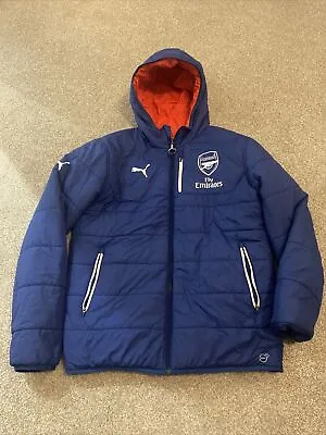 £25 • Buy Arsenal Puma Men’s Reversible Coat Navy Blue Red Emirates M Medium Jacket