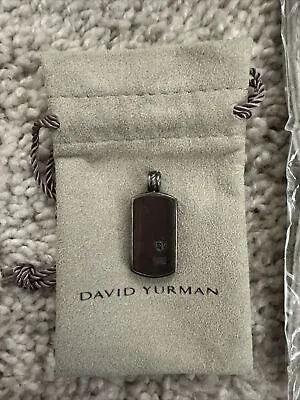 $399 • Buy David Yurman Sterling Silver 925 Walnut Wood Dog Tag Pendant Authentic
