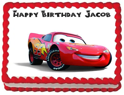 CARS LIGHTNING MCQUEEN Edible Cake Topper Party Image  • $13.50