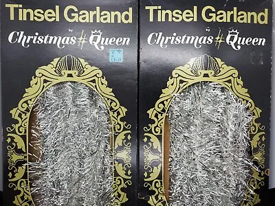 2 Pack Vintage Christmas Queen Silver Tinsel Garland (2) 25 Ft Total 50ft • $14.99