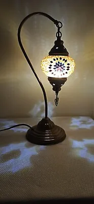 Turkish Moroccan Mosaic Colorful Table Bedside Desk Lamp Light Lampshade Blue • $45
