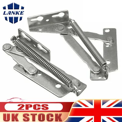 2X Lift Up Spring Hinge Stainless Steel Heavy Duty For Kitchen Cupboard Cabinet • £9.95