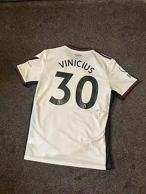 £70 • Buy Fulham Signed Home Shirt Carlos Vinicius Size Large