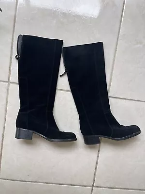 Via Spiga Black Suede Knee High Boots SZ 8 • $69