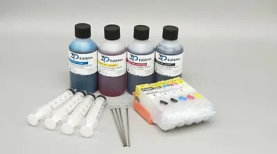 Edible Ink 400ml Kit Refillable Cartridge Set For Canon Printer IP7250 - IX6850  • £26.95