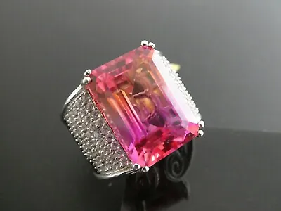 Chuck Clemency STS Pink Mystic Topaz & CZ  Sterling 925 RING Sz. 6 NEW With Tags • $55