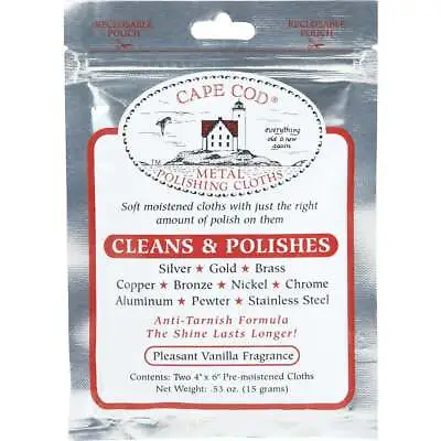 Cape Cod Pre-Moistened Metal Polishing Cloth (2 Count) 8821 Pack Of 36 Cape Cod • $159.51