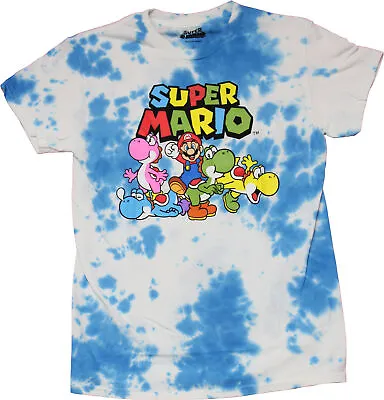 Super Mario Brother New Adult T-Shirt - Group Tie Dye Under Logo • $28.98