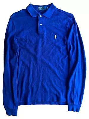 Polo Ralph Lauren Long Sleeve Polo Shirt Blue Men's Size Medium Casual Collared • $32.99