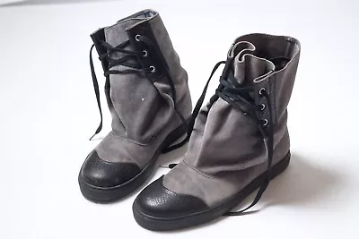 VIVIENNE WESTWOOD Mens Gray Black Suede Leather Boots Size 43 • $175