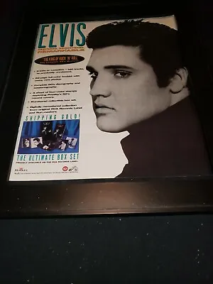 Elvis Presley King Of Rock N Roll Rare Original Promo Poster Ad Framed! • $60