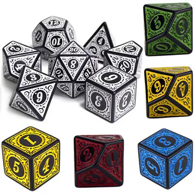 Poly Dice Sets - Sigil (Select Colour) / RPG D&D DND DM Magic Flame Painted • £3.49