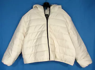 NWT WILD FABLE Ivory Softshell FULL-ZIP Hooded SKI MOGUL PUFFER JACKET/COAT XXL • $12.80