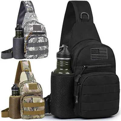 Tactical Sling Chest Pack Backpack Molle Military Shoulder Bag Crossbody Bag • $14.99