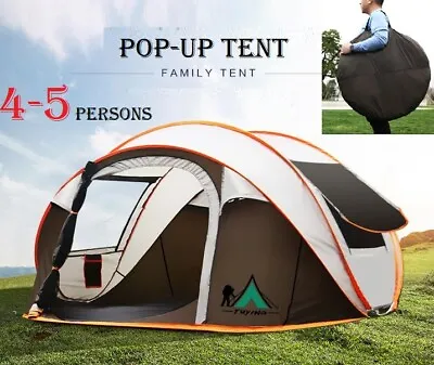 $94.30 • Buy Instant Up Camping Tent 4-5 Person Pop Up Tents Family Hiking Dome Waterproof