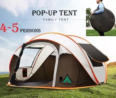 Instant Up Camping Tent 4-5 Person Pop Up Tents Family Hiking Dome Waterproof • $95