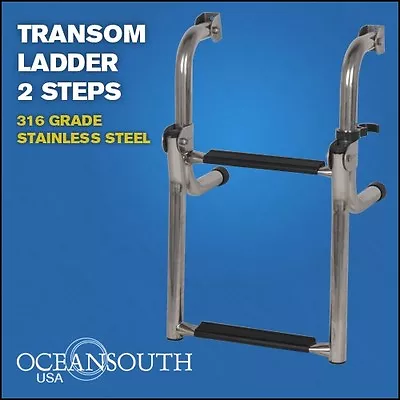 Transom Boat Ladder Stainless Steel Folding 2 Steps • $68.89