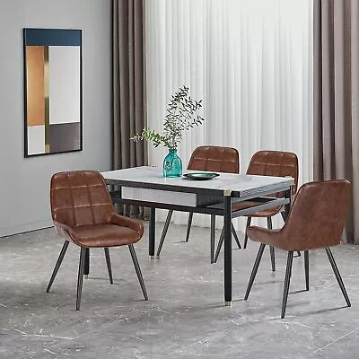 WOLTU Set Of 2 Faux Leather Dining Chairs Metal Legs Reception Restaurant Chairs • £105.99